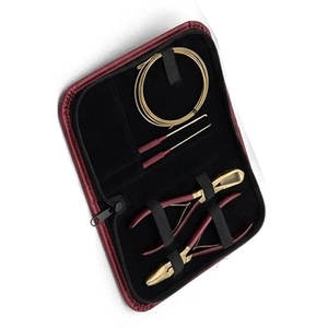 Kit d'outils professionnels pour extensions de cheveux avec aiguille à crochet, pinces, clips, métal doré, usage en salon, kit d'outils durables pour extensions de cheveux - Product Image 2