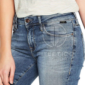 Jeans de Mezclilla Personalizados para Hombre y Mujer – Jeans Casuales de Corte Recto y Cintura Media 100% Algodón para Venta al Por Mayor - Product Image 4