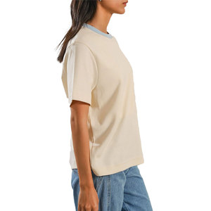 Solid Trader Premium Design Breathable Comfort Wear Stretch Fabric Short Sleeve Solid Pattern Elegant Stylish Women Tee <b>Shirt</b> - Product Image 6