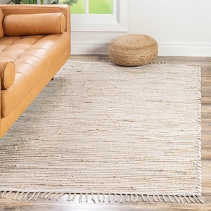 Alfombra de Algodón Orgánico a Rayas, Tejida a Mano, Estilo Escandinavo, Rectangular, para Sala de Estar - Product Image 4