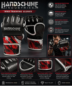 Gants de boxe et d'arts martiaux en cuir noir, nouveaux gants d'entraînement MMA, gants de Muay Thai, gants MMA personnalisables - Product Image 6