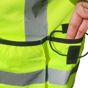 Chaleco de Seguridad de Poliéster Transpirable Fluorescente Reflectante de Alta Visibilidad con Cremallera y Múltiples Bolsillos - Product Image 5
