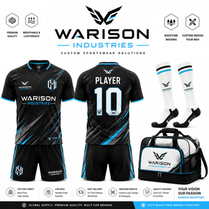 Custom Black Orange Soccer Jersey Set Sublimated Football Team Uniform Kit with Shorts Socks Sports Bag Set - Product Image 5