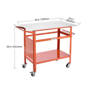 Banco da Lavoro per Saldatura 40" X 24" Capacità 800 LBS Banco da Lavoro Mobile in Acciaio con 4 Ruote (2) - Product Image 5