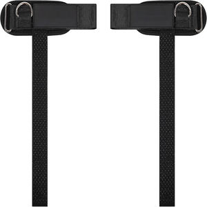 Sangles de levage double personnalisées hautement ajustables, écologiques, antidérapantes, avec manchette à anneau en D, logo personnalisé, en nylon, coton et néoprène respirant - Product Image 1
