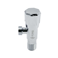 Robinet d'angle en acier inoxydable avec cartouche en laiton chromé