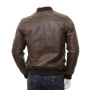 Veste en cuir véritable pour homme style vintage à manches longues / Veste en cuir pour homme de qualité supérieure au prix le plus bas - Product Image 2