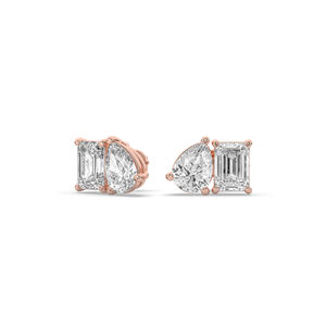 Pendientes Únicos de Esmeralda y Diamante de Laboratorio con Corte Pera, Oro de 14K, 3.60 Quilates de Peso Total, Joyería Elegante y Ligera para Minoristas - Product Image 3