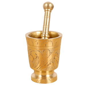 High Quality Brass Mortar And Pestle With Polish Finished For Manual <b>Coffee</b> And Spices <b>Grinder</b> Kitchenware Metal Imam Dasta - Product Image 4