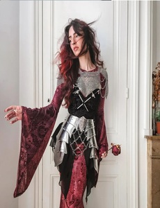 Set di Armatura in Acciaio Inossidabile con Corazza a Maglia, Protezioni per Spalle, Braccia e Vita, Costume Cosplay Fantasy Angelo Croce, Placcato Argento, Capodanno - Product Image 4