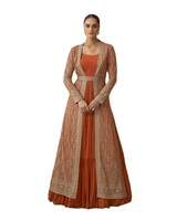 Abaya longue pour femme en polyester respirant avec broderie discrète, style ethnique du Moyen-Orient, pour soirée, hiver/automne/printemps
