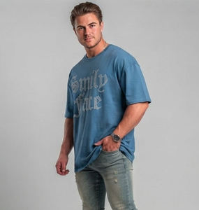 Camiseta Personalizada con Pedrería para Hombre, 100% Algodón, Corte Holgado, Estilo Urbano, Diseño Gráfico, Manga Corta, Cuello Redondo, OEM ODM - Product Image 6