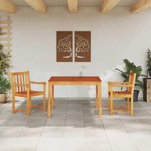 Juego de comedor de jardín de madera maciza de acacia marrón de 3 piezas - Product Image 4