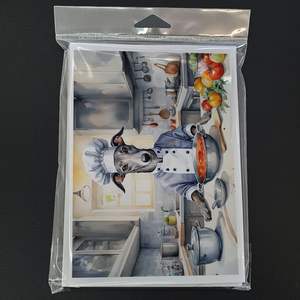 Whimsical Greyhound the Chef A7 Tarjetas de felicitación Paquete de 8 tarjetas de notas en blanco con sobres Tamaño 5x7 - Product Image 3