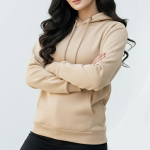 Buy Custom Oversized <b>Drop</b> Shoulder Hoodie Women Soft Fleece Pullover Warm Casual Loose Fit Streetwear Hooded Sweatshirt - Product Image 2
