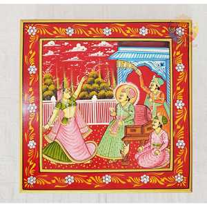 Único indio pintado madera Bajot decorativo decoración del hogar artículo - Product Image 1