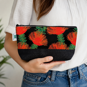 Sac cosmétique personnalisé en jute noir, imprimé floral, fermeture éclair, pochette à maquillage, écologique, vente en gros, OEM, marque privée, exportateur, fabricant B2B - Product Image 5