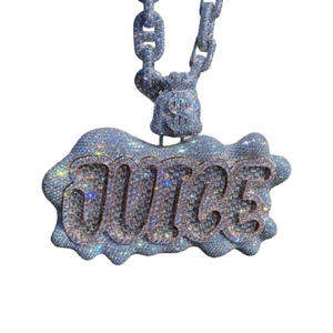Custom " Juice " Pendant Moissanite Diamond Hip Hop Necklace <b>Iced</b> <b>Out</b> Bling <b>Chain</b> Luxury Rapper Jewelry - Product Image 4