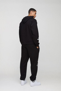 Mens Solid Black Breathable Lightweight Tracksuit Premium Pullover Hoodie and Tapered <b>Jogger</b> Set - Product Image 2