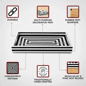 Bandeja para servir con incrustaciones de resina de patrón ligero de la mejor calidad para mesas y espacios de estar, perfecta para decoración y uso del hogar - Product Image 3