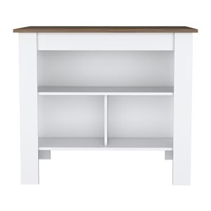 Cortes 40 "isola cucina con grande piano di lavoro e mensola a 2 livelli carrelli da cucina durevoli e pratici - Product Image 4