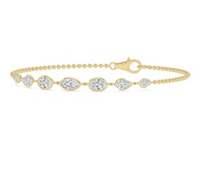 Multi-Shape Lab Grown Diamond <b>Bead</b> Chain <b>Bracelet</b> 1.77 CTW 7 Inch in 9K Rose <b>Gold</b> - Product Image 6