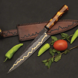 Couteau de chef personnalisé artisanal en acier au carbone Burraq Ecommerce, lame de 8 pouces, épaisseur de 3,0 mm, manche en bois, NOUVEAU modèle cadeau - Product Image 5