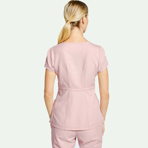 Trendy Healthcare Medical Scrub Uniform Sets Low MOQ Paramedical Apparel Supplier Custom Woven Tags Spandex <b>Nurse</b> Top & Trouser - Product Image 3