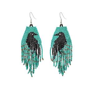 Pendientes de Alta Calidad Hechos a Mano con Cuentas de Semillas Indias, Bordados, Personalizables en Color/Forma/Diseño, Modernos para Fiestas - Product Image 1
