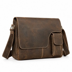 Handmade Full <b>Leather</b> Messenger Crossbody Shoulder Satchel Luxury Casual Zipper Travel <b>Bag</b> Work Travel Unisex Business Casual - Product Image 3