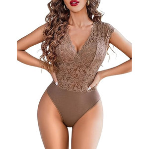 Solid Trader Wholesale Plain Mesh Body Suit High Neck Comfortable Breathable <b>Layering</b> <b>Tops</b> Women Beach Wear - Product Image 1