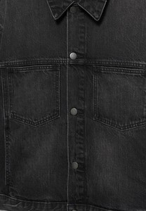 Veste en jean bleu clair pour homme, col rabattu, fermeture éclair, style vintage, décontractée, coupe classique, 100% coton tissé - Product Image 6