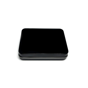 Black Square Tin <b>Box</b> Hinged <b>Metal</b> Gift Packaging Case for Candy Chocolate Craft Candle Custom Logo - Product Image 1