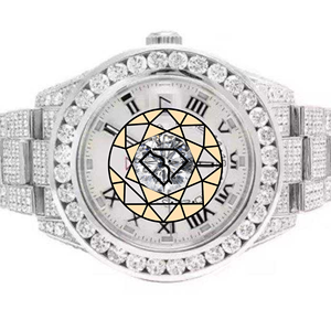 Round <b>Case</b> Analog Quartz Movement Roman Numeral Dial Butterfly Stainless Steel Clasp Women's Lab Grown Diamond <b>Watch</b> - Product Image 2