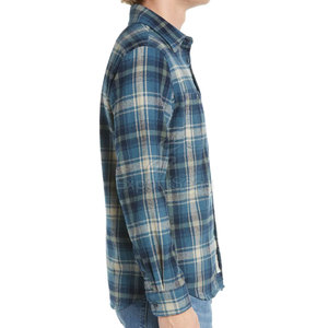 Camisa de Franela Oversize para Hombre, Manga Larga, Cuello Mao, Casual, Verano, 100% Algodón, Botones, Ecológica, Secado Rápido - Product Image 3