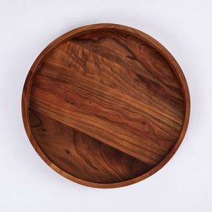 Plateau circulaire élégant en bois de manguier, fabriqué à la main, idéal pour servir des boissons, des apéritifs, des desserts, pour une présentation moderne en cuisine ou salle à manger. - Product Image 5