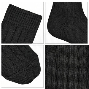 <b>Knee</b> <b>High</b> <b>Socks</b> Solid Black Cotton Knitted Breathable for Adults Casual Daily Wear Autumn Season - Product Image 4