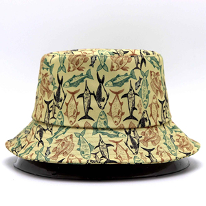 High Quality Custom Breathable Unisex Casual Bucket <b>Hats</b> in Polyester Twill Heat-Transfer Printing for Four Seasons - Product Image 1