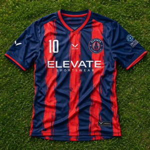 เสื้อฟุตบอลแบบกำหนดเองสำหรับทีมและลีก ไซส์ใหญ่พิเศษ แห้งเร็ว ระบายอากาศได้ดี ผ้าโพลีเอสเตอร์ 100% ปักชื่อผู้เล่นตามสั่ง - Product Image 1