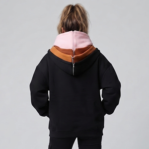Women 3 Layer Fashion Hoodie Winter Street Zipper Drop Shoulder Hoodies Women Heavyweight 3 Layer Hoodie Women's - Product Image 4