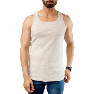 High Quality Blank Workout Tank Tops Gym Fitness 100% Cotton Polyester Summer Streetwear Men's Clothing Plus Size Tank Tops - Product Image 1