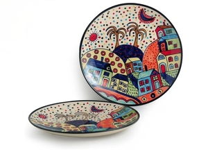 Handmade Ceramic Bohemian <b>Wall</b> <b>Plate</b> Round 400mm Decorative Art Dish for Home Interior Design - Product Image 4