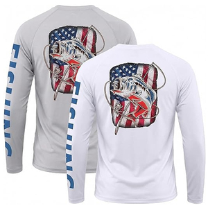 Maillots de pêche personnalisés pour hommes en polyester 100% UPF50 respirants à séchage rapide avec impression par transfert thermique et logo - Product Image 1