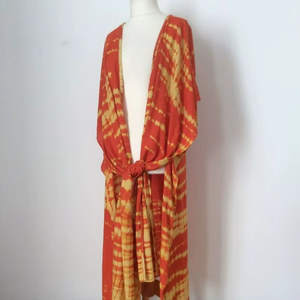Nuevo Diseño, Talla Única, Kimono con Cinturón, Teñido a Mano, Tela 100% Rayón Natural, Kimonos para Mujer, Estilo Boho Elegante - Product Image 6