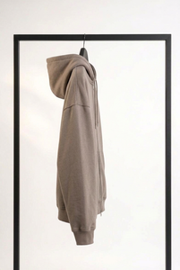 Heavyweight Thick Full Zip Fleece Hoodie Dense Pile Streetwear <b>Sweatshirt</b> Blank Solid Color Cotton Fleece <b>Work</b> Layer - Product Image 3
