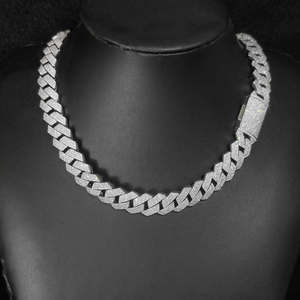 Luxury <b>Iced</b> <b>Out</b> Link <b>Chain</b> Necklace VVS Moissanite Diamond Hip Hop Jewelry Trendy Party for Men Unisex Premium Statement Style - Product Image 1