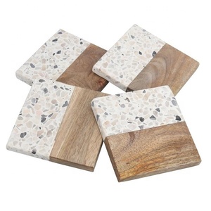 การออกแบบที่ไม่ซ้ํากันกระดูกแตรรูปทรงสี่เหลี่ยมไม้และหินอ่อนเครื่องดื่มที่รองแก้วรายการตกแต่งบ้านที่มีคุณภาพสูงที่มียอดขายสูงสุดรายการทําด้วยมือ - Product Image 3