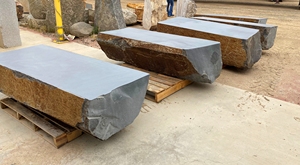 Banc en pierre de basalte sculpté à la main, moderne, pour la décoration extérieure de jardins, parcs et hôtels - Product Image 4