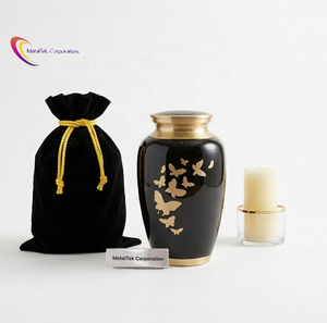 New Brass Cremation Urn Memorial Ashes <b>Jar</b> Gold Butterfly Inlay Unique Funeral <b>Jars</b> Hot Sale Keepsake Decorative Burial Urns <b>Jar</b> - Product Image 3