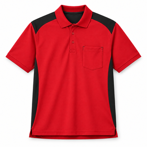 Polo à manches courtes blanc et bleu marine avec poche poitrine et empiècements contrastants – Tenue de travail, uniforme d'équipe, vêtement de club - Product Image 3